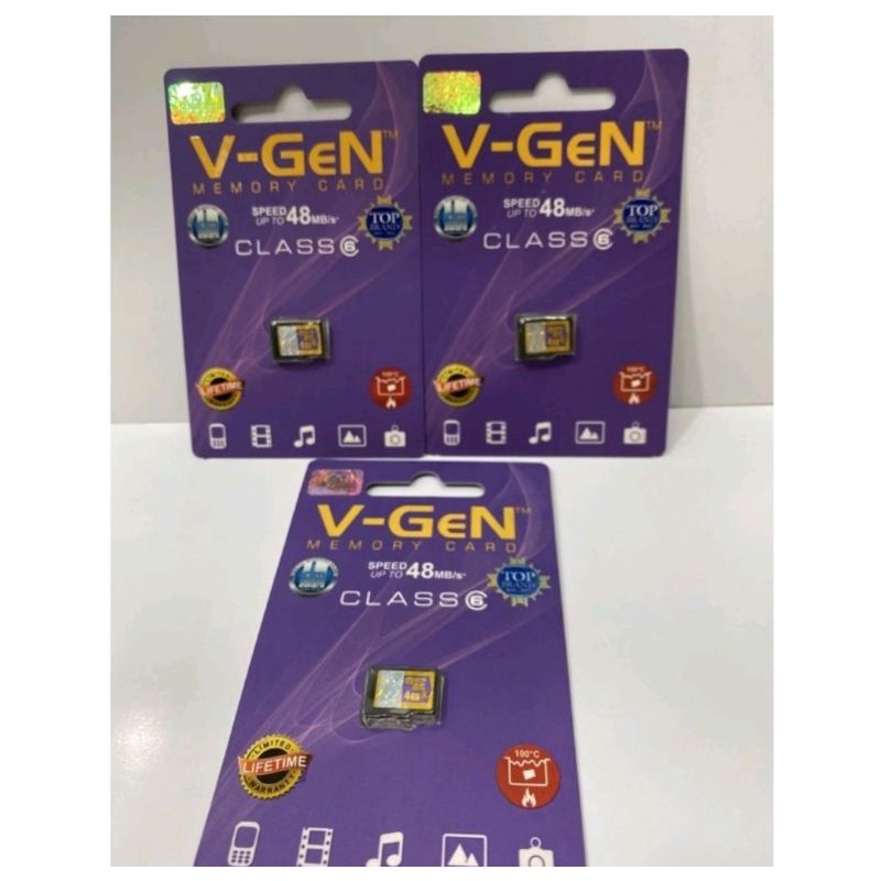 Micro SD Card V-Gen 4GB Memory V-Gen 4gb Class6 Memori Class6 V-Gen 4GB