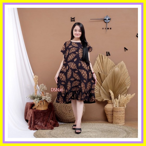 Daster  Motif Daster Bali Terlaris Ruffle Wanita Dewasa Murah Busui Kimono Daster Tiedye Ld 120 Mode