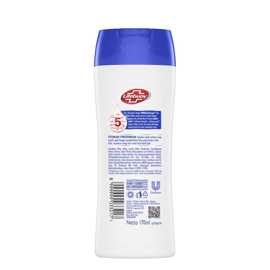 Lifebuoy Anti Dandruff Shampo Rambut Anti Ketombe Active Zinc 170ml Lawan Bakteri-2