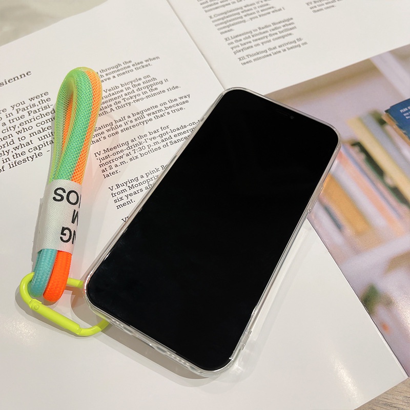 Soft Case Motif Kartun Kucing Dengan Lanyard Untuk Iphone 6 7 8 PLUS X XR XS 11 12 13 MINI PRO MAX SE 2020