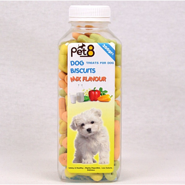 MAKANAN Anjing PET8 BISKUIT TULANG 110 GRAM - SNACK DOG BISCUIT BONE