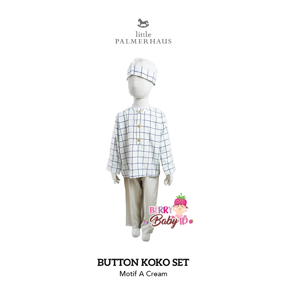 Little Palmerhaus Button Koko Set Baju Koko Celana Setelan Anak Muslim Berry Mart