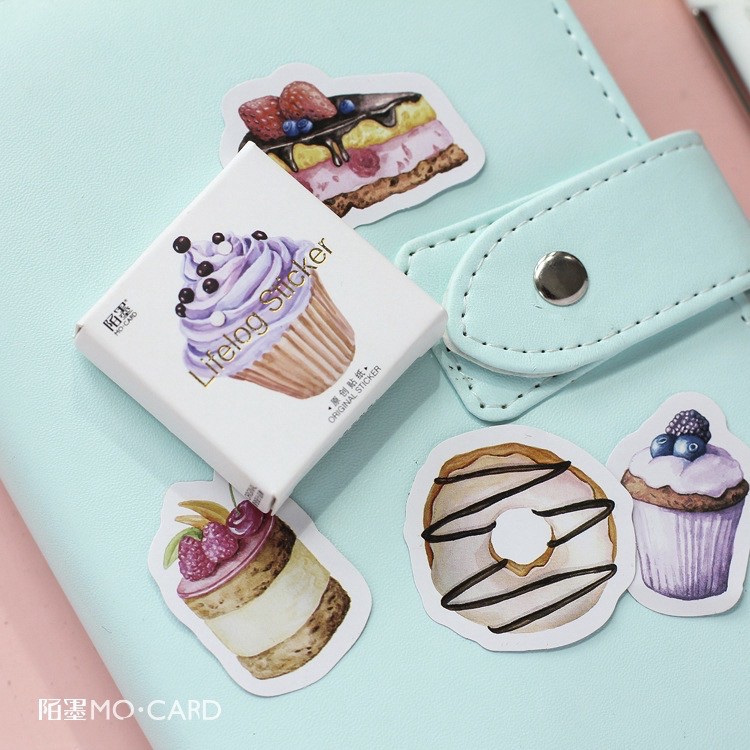 45 pcs Stickers CAKE/FOOD Deco Diary DIY ScrapBook Planner Bujo  Journal-stiker lucu murah aesthetic