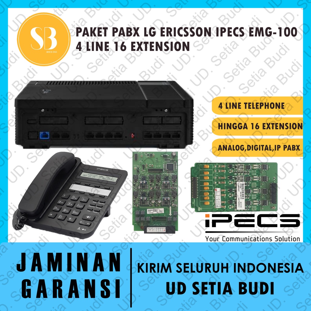 PABX LG Ericsson iPecs eMG100 Kapasitas 4 Line 16 Ext + Key Telephone
