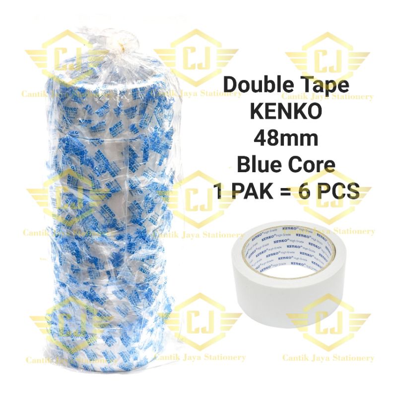 

1 PAK / 6 PCS Double Tape KENKO 48mm 2" inch Blue Core Biru