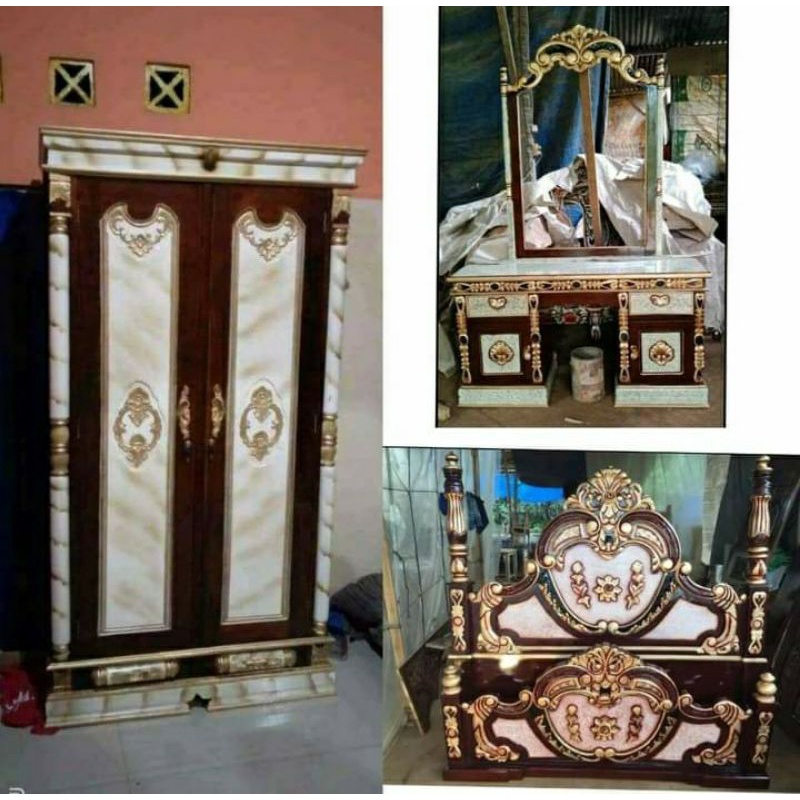 kamar set ukir kayu jati termurah / kamar set jati