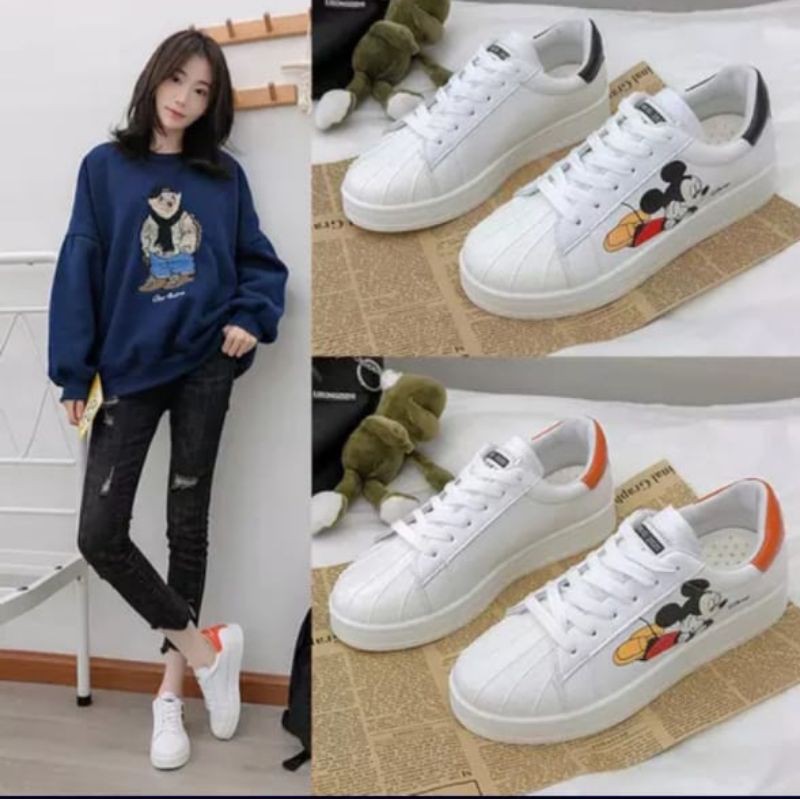 TmO - 8.8 Sale sepatu wanita sneakers fashion women Micky Mouse Kets/sepatu wanita fas hion termurah kekinian bisa cod