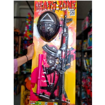 Mainan Edukasi Anak Cowok Pistol Topeng Squid Game Death Zone DT-1500 / Shotgun Senapan Plastik