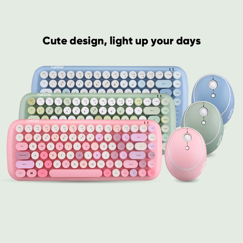 Bepop Wireless Keyboard Mouse Set Cute Colors Candy MOFi 2.4G