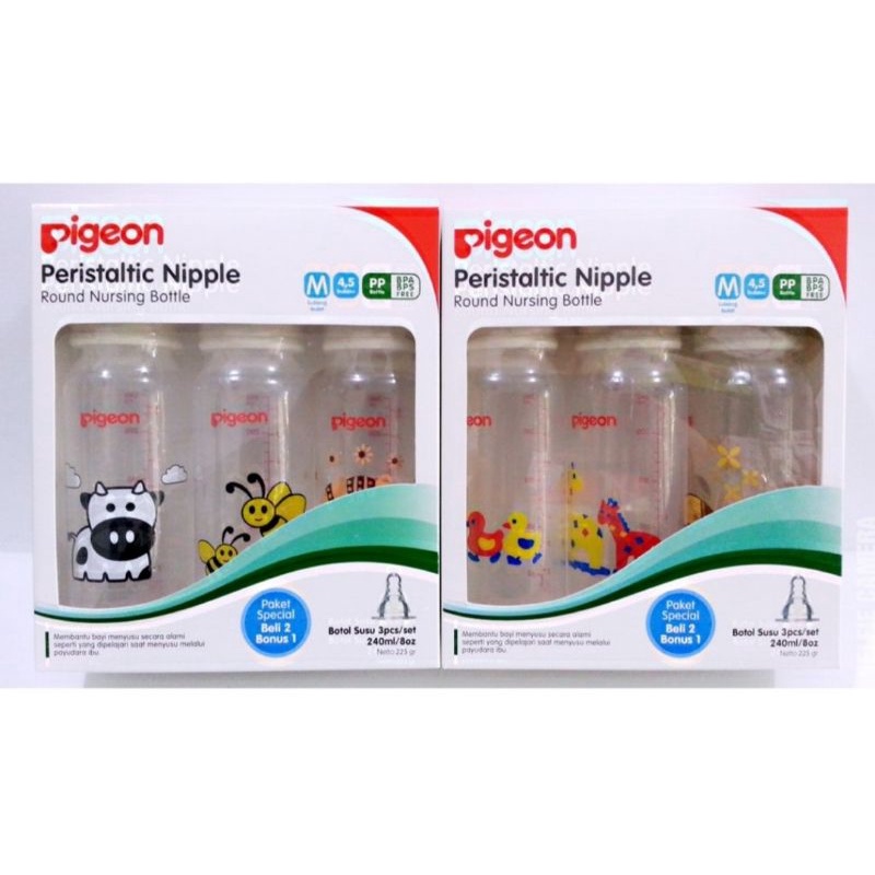 Pigeon Botol Susu PP RP 240ml Animal BUY 2 GET 1