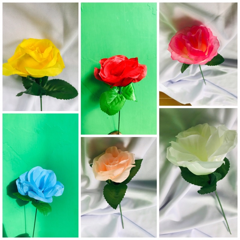 bunga pertangkai/ bunga mawar/ bunga dekorasi/ mawar artificia/ bunga plastik