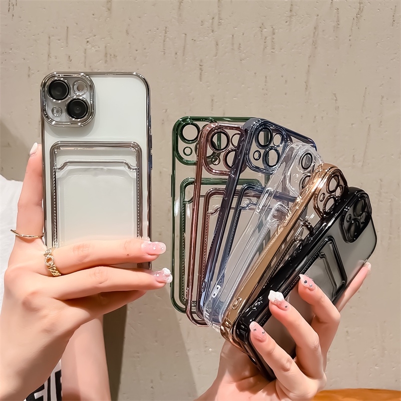 Soft Case TPU Transparan Electroplating 6D Cover iPhone 13 12 11 Pro Max X Xr Xs Max SE 8 7 6 6s Plus