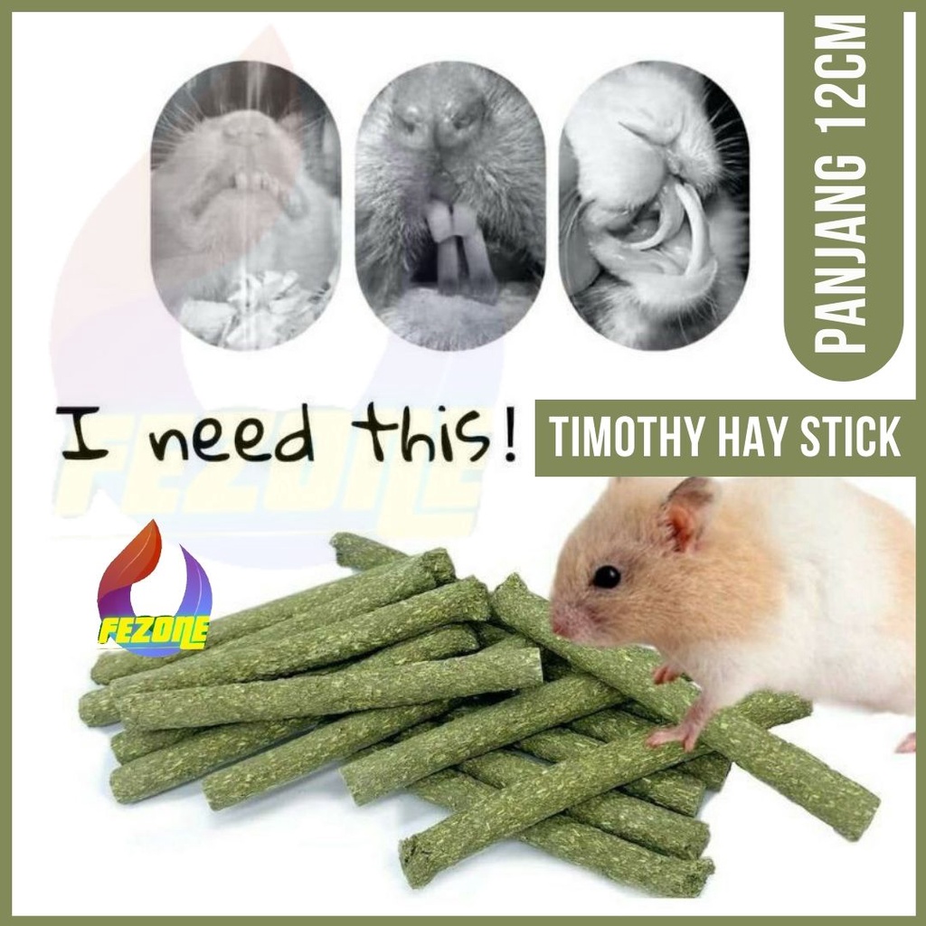 TIMOTHY HAY STICK - Chewing Snack untuk Kelinci Chinchilla Hamster Guinea Pig Import Premium FEZONE