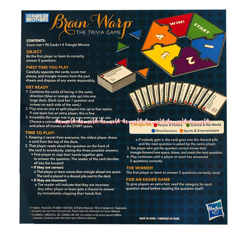 Parker Brothers Brain Wrap Trivia Game Mainan Jawab Pertanyaan