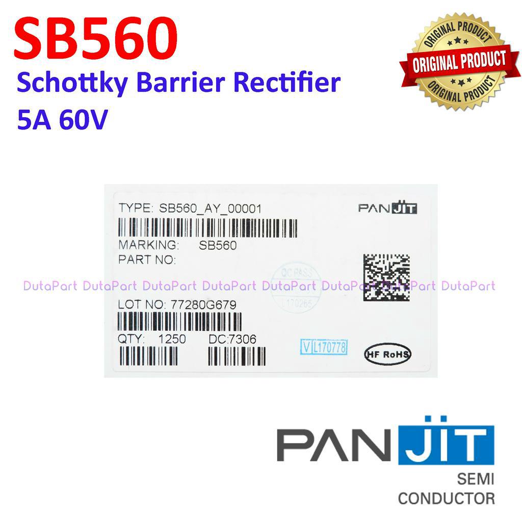 SB560 5A 60V ORIGINAL PANJIT Schottky Barrier Rectifier Dioda SB 560