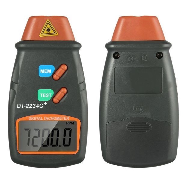 Laser Tachometer Digital DT-2234C - Non Contact Photo RPM Speedometer