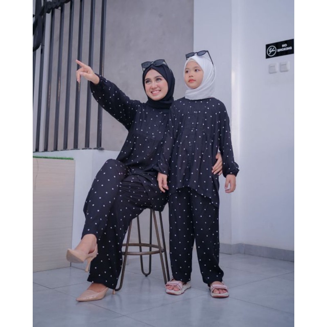NEW BAJU SETELAN  IBU DAN ANAK / BAJU PIYAMA IBU DAN ANAK / BAJU COUPLE IBU DAN ANAK / BAJU PIYAMA D