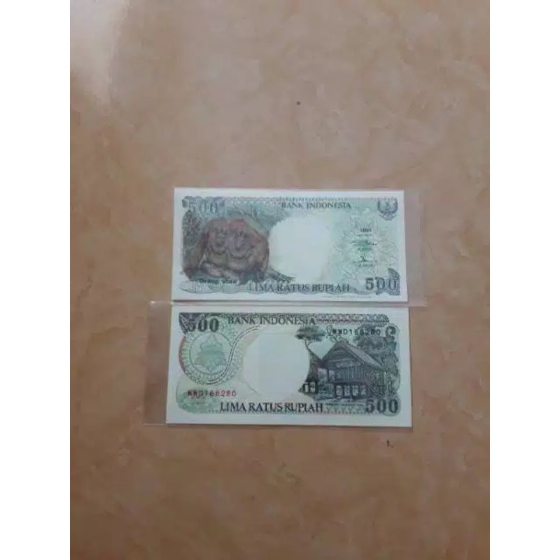 Uang Kuno 500 gambar Monyet Gress Kinclong