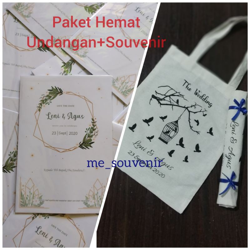 totebag souvenir pernikahan undangan ucapan terimakasih wedding paket murah undangan pernikahan