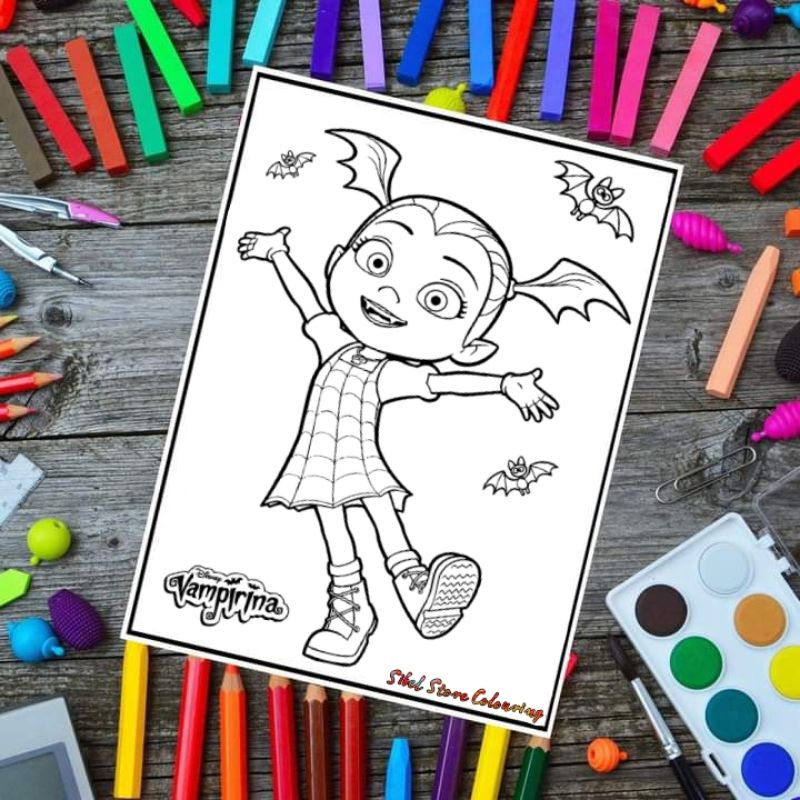 

Kertas Mewarnai Gambar Anak Tema Vampirina Disney / Kertas Gambar (10 Lembar Gambar)