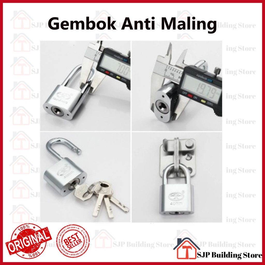 Kunci Gembok Rumah 50 mm l Leher Panjang l Iron Pad Lock | Gembok anti maling