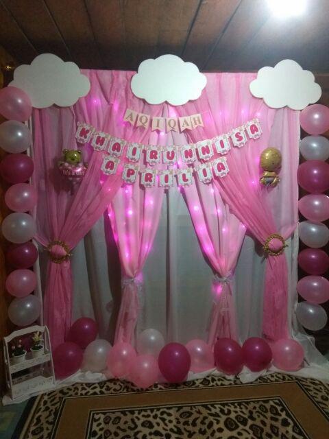 Banner Bunting Flag Tedak Siten Aqiqah Turun Tanah Baby