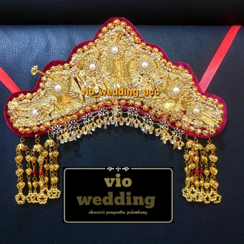 Mahkota pengatin palembang paksangko kualitas1 rumbai rapat