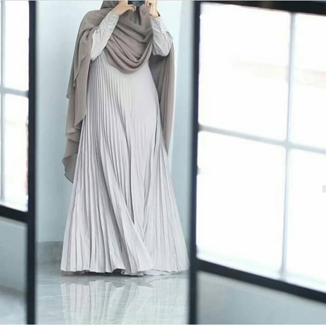 Preloved pleated dress gamis Bellaluna