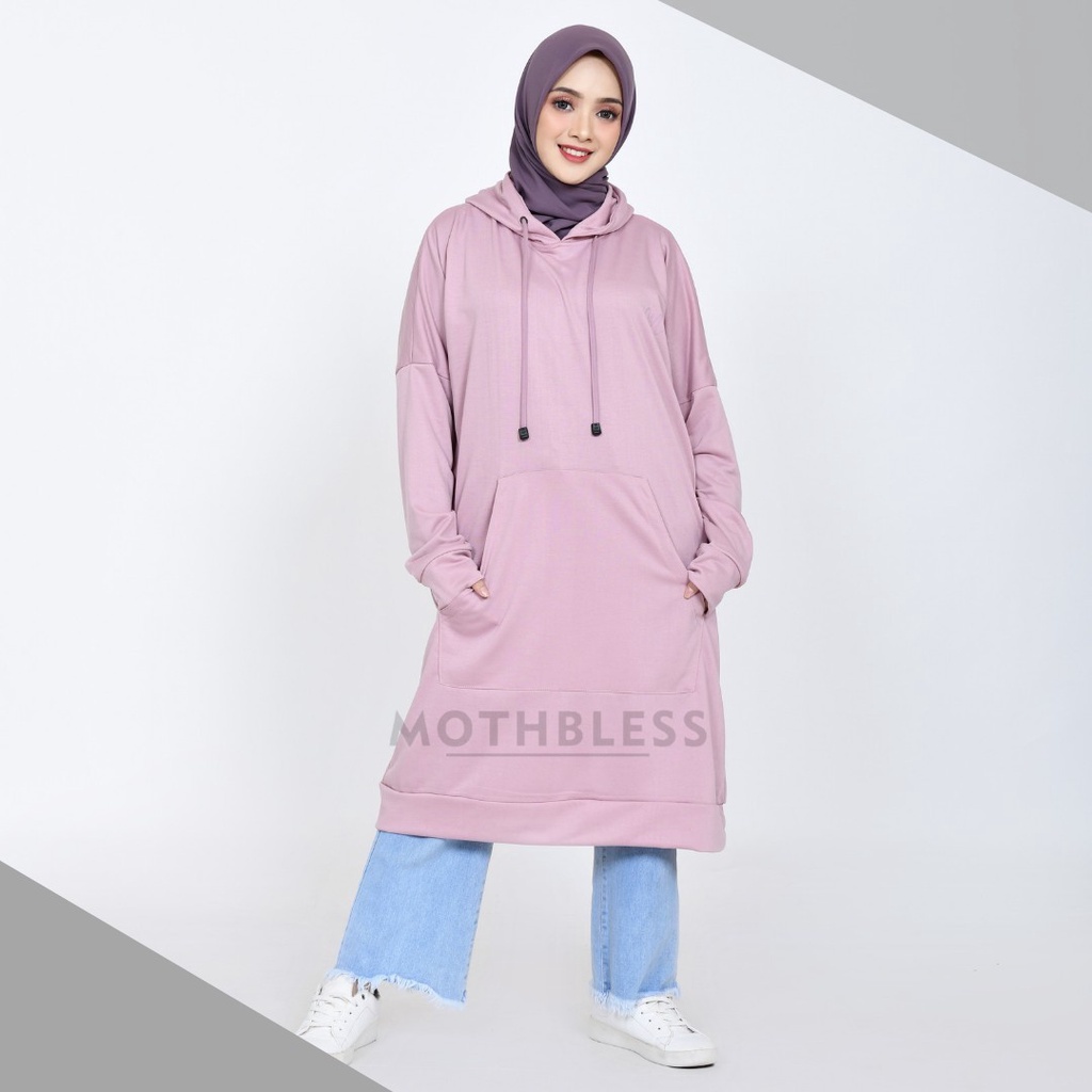 Sweater hoodie Jubah wanita HERMOSA WOMEN'S / JAKET HOODIE JUBAH KASUAL / HOODIE HIJAB COTTON TEBAL