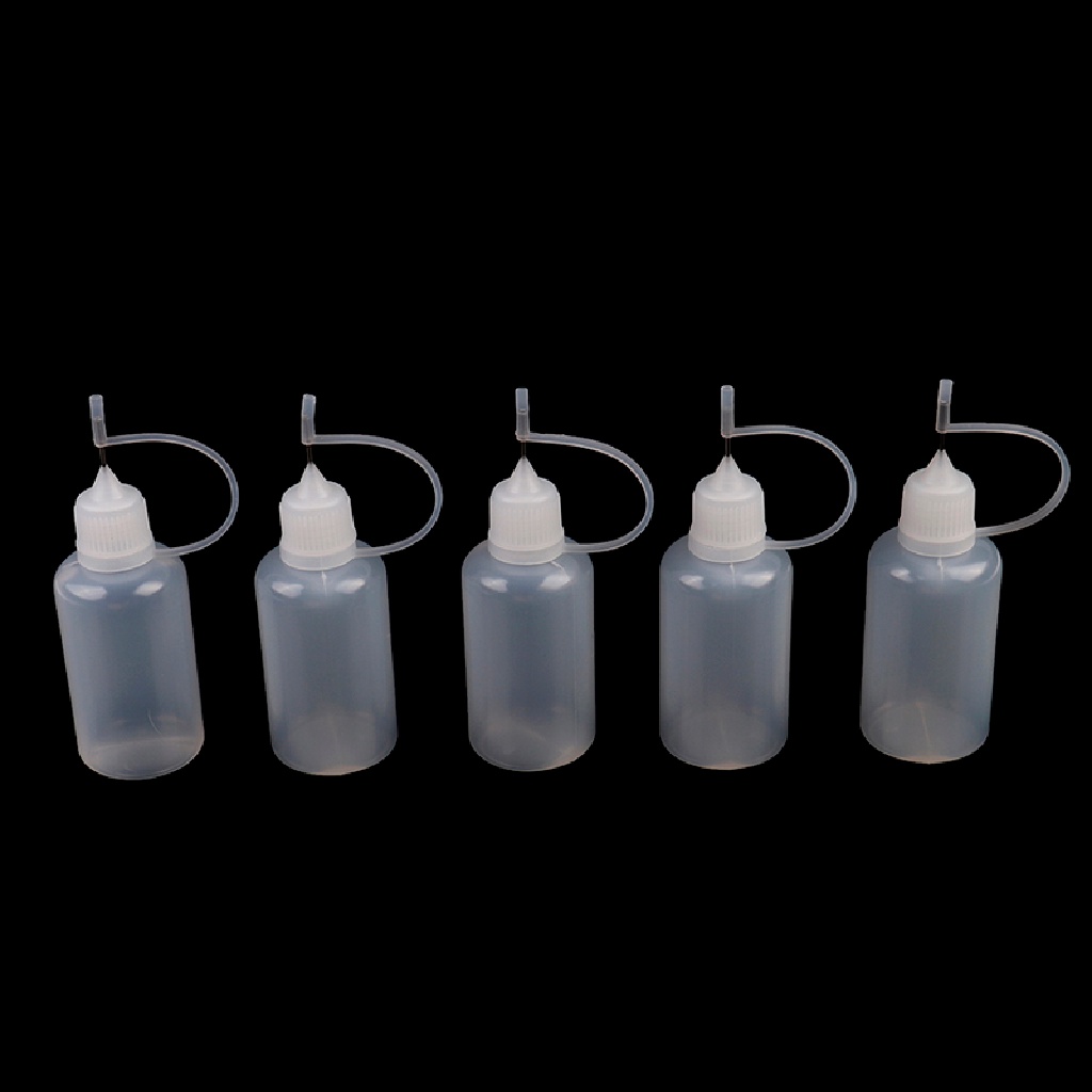 5pcs Botol Aplikator Lem Model Remas Bahan Plastik Ukuran 30ml