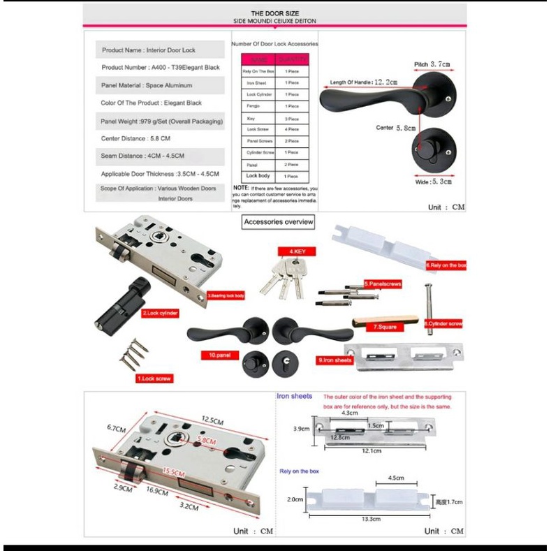 gagang pintu set premium handle pintu set