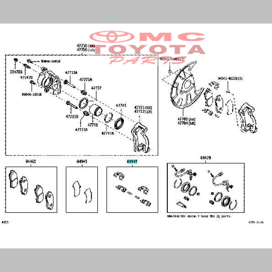 Fitting kit Disc Brake depan Toyota Avanza Xenia 04947-BZ010