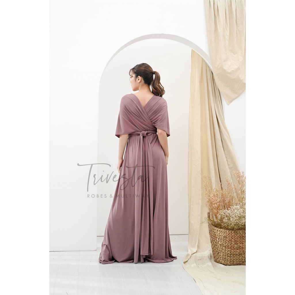 MAXI | Dark Plum  | MULTIWAY INFINITY CONVERTIBLE DRESS | FREE KEMBEN &amp; SPECIAL LONG SCRAFT