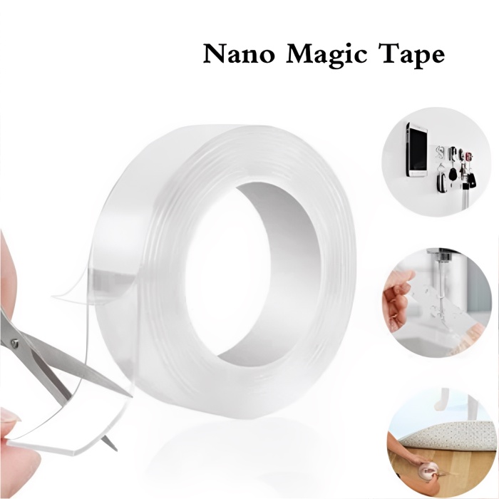 Nano Tape Double Tape Bening Dijamin Super Lengket Dengan Lem Kuat Nano double side tape tebal 2mm