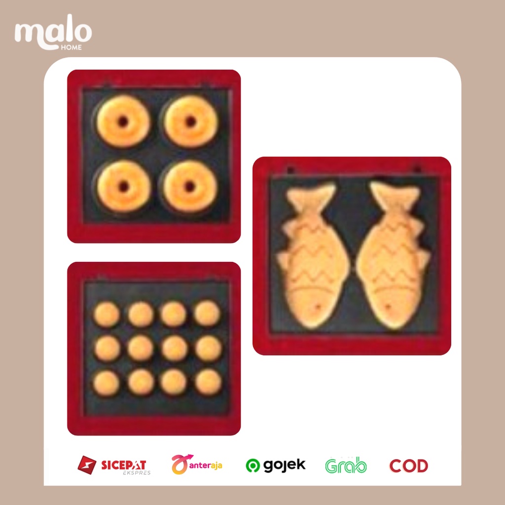 MALOHOME - YIDPU Tempat Cetakan Waffle Croffle Sandwich Maker Pembuat Waffle Takoyaki Listrik Cetaka