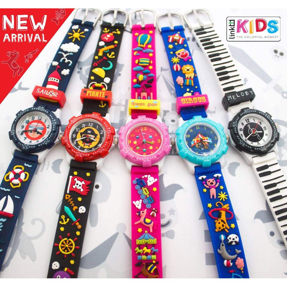 Linkgraphix KTS04 Circus Jam Tangan Anak Lucu Unik - Biru