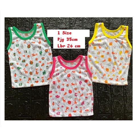 Kaos Dalam Bayi Singlet Kutung Motif Tabur All Size S,M