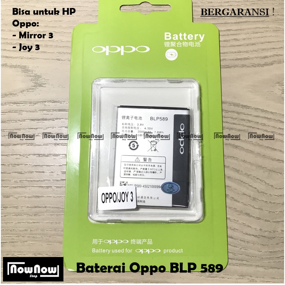 Baterai Oppo Joy 3 A11 A11W Mirror 3 R3001 BLP589 BLP 589 Original Batre Batrai Battery HP