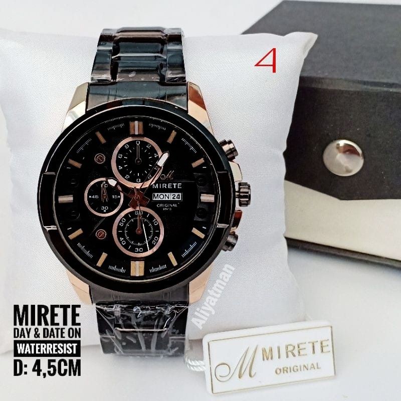 JAM TANGAN PRIA IMPORT MIRETE WATER RESISTANT 3M