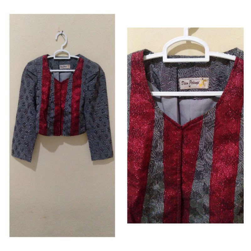 Blazer Tenun Songket Preloved Dian Pelangi