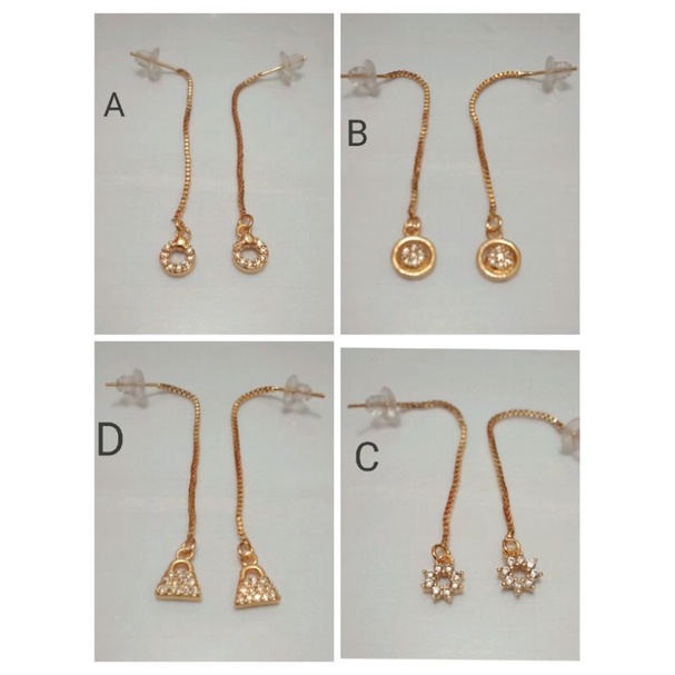 RPP058. Anting tusuk xuping wanita lapis emas dgn mata zircon