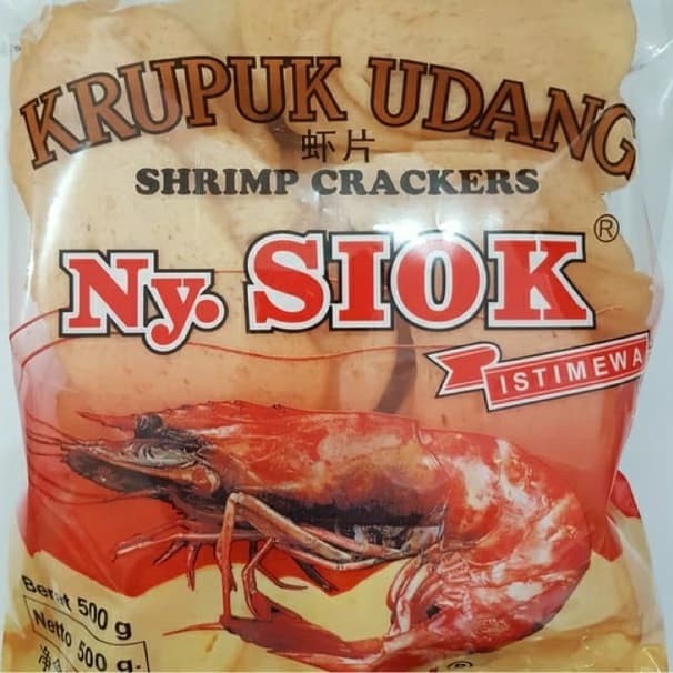 

10cscss Krupuk Udang Lebar Ny. Siok / Netto - 500 Gram Dscscv