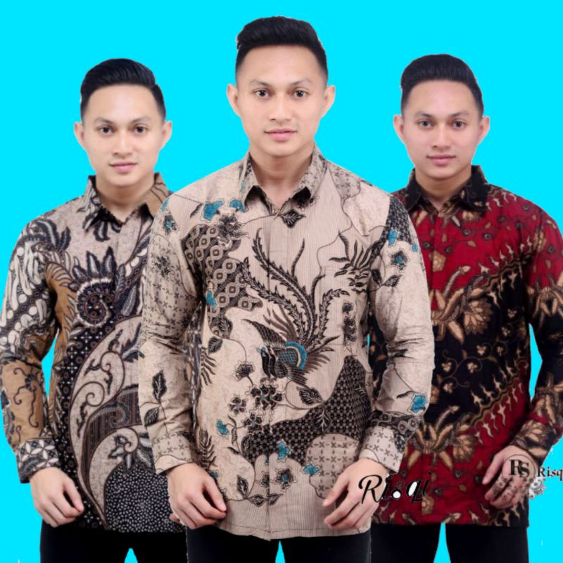 PREMIUM BEST SELLER MODERN Batik Pria Lengan Panjang Bagus Mahal Terbaru Murah Solo Jawa Kondangan.