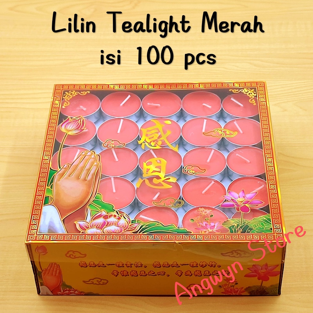 Lilin Tealight / Lilin Aromaterapi Warna Merah Isi 100 Pcs