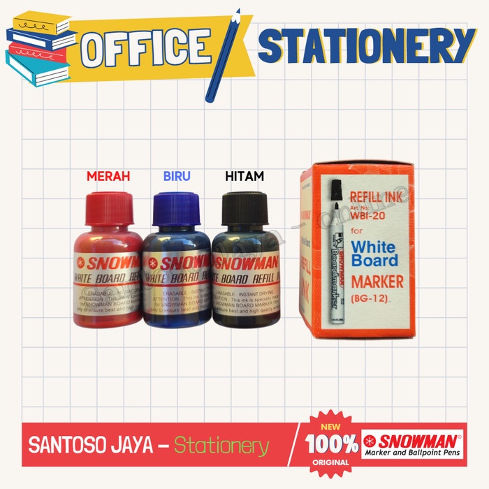 

Tinta Isi Ulang Spidol Papan Tulis SNOWMAN - Refill Ink White Board