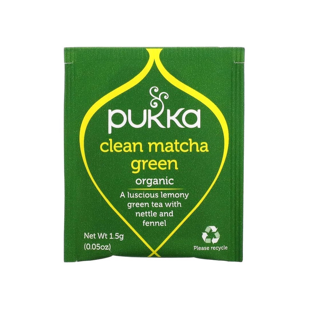 Pukka Tea Clean Matcha Green Organic A Luscious Green Tea 20s x 1.5gr