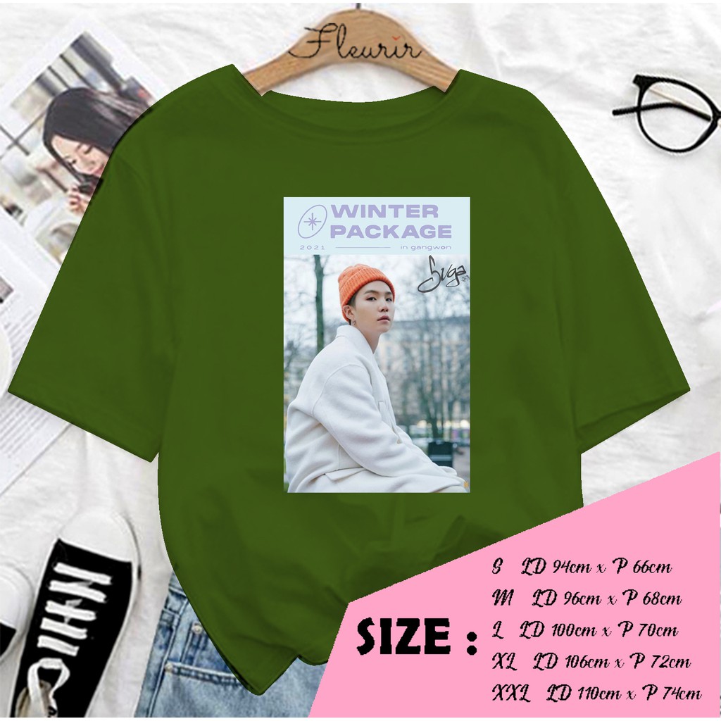 FLEURIR - KAOS OVERSIZE SUGA  WINTER PACKAGE KAOS  WANITA DEWASA TEE UNISEX JUMBO