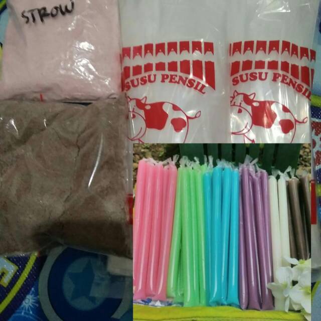 

Paket Es pensil lengkap isi bubuk es + plastik