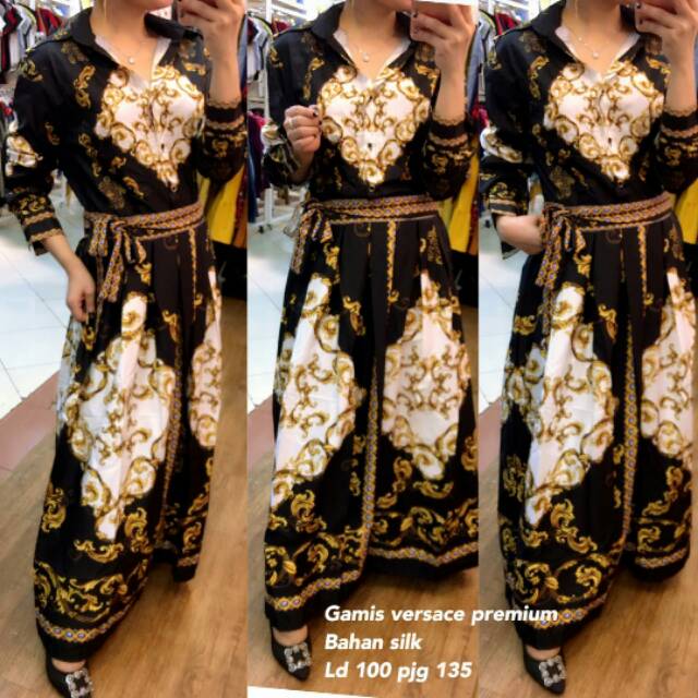Gamis Premium Versace bahan Silk All Size