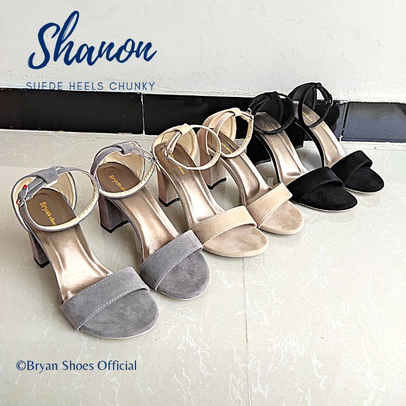 Bryan Shanon Suede Chunky Heels Tahu 5cm 9cm Beludru Oversize Bigsize Jumbo 36-40 41 42 43 Nyaman-4